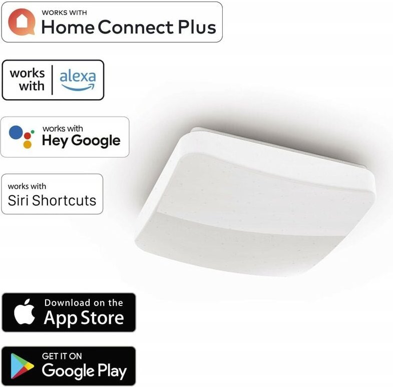 WiFi led Deckenleuchte 18W/100W dimmbar Quadard 27cm