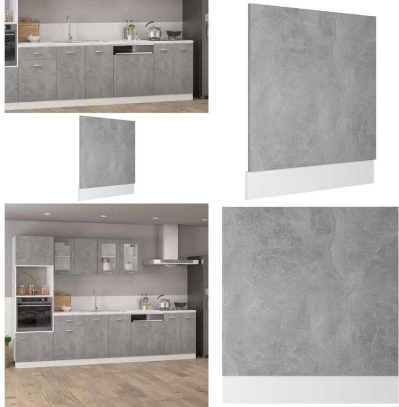 Geschirrspülerblende Lyon Betongrau 59,5x3x67 cm Holzwerkstoff - Spülmaschine schützen - Holzwerkstoff