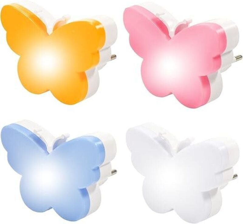 Nachtlicht Steckdose mit Dämmerungssensor & Automatisches Dimmbar, 4 Stück Orientierungslicht LED Nachtlicht Baby Lampe ...