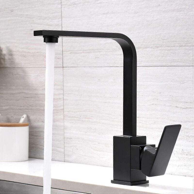 Küchenarmatur, Küchenwasserhahn, Spülbeckenarmatur, 360-Grad-Schwenkarmatur, schwarzer Spülbeckenarmatur