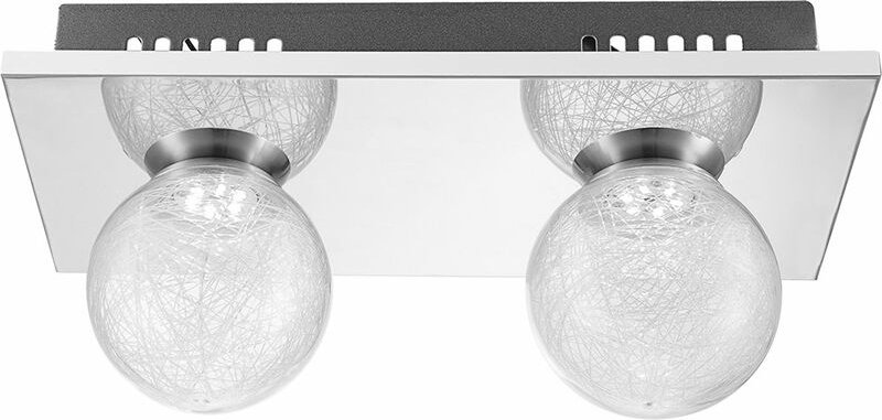 Globo Lighting - Deckenleuchte Glas Kugel Kugellampe Chrom 2 Flammig Deckenlampe Wohnzimmerlampe Modern, klar, 2x 3W 238...