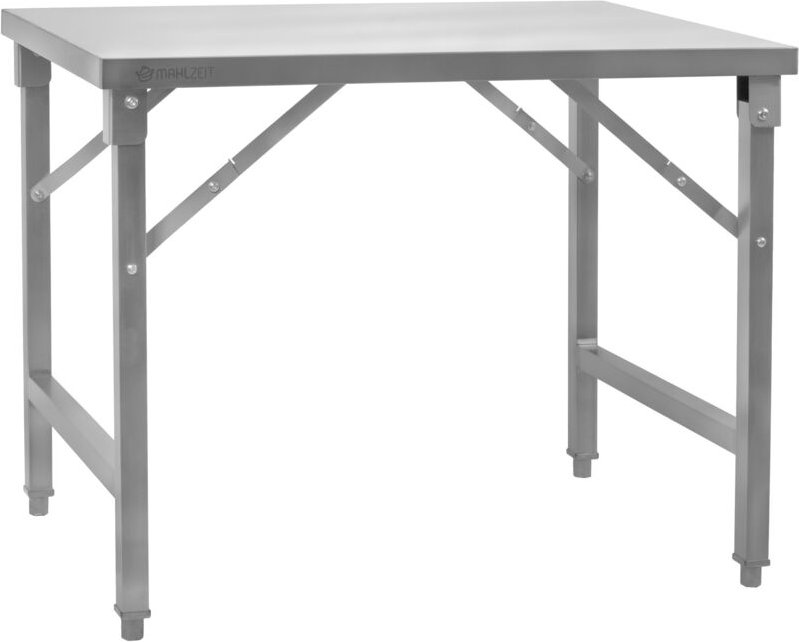 Mahlzeit Edelstahltisch, 100 x 70 x 80 cm, Arbeitstisch Klappbar, Küchentisch, Zubereitungstisch