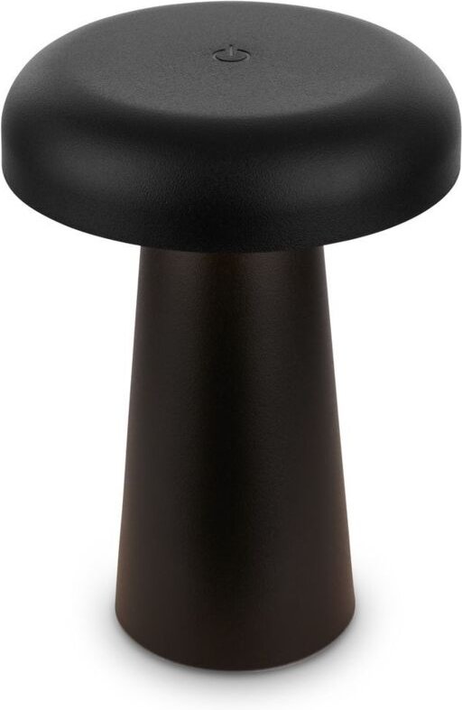 Briloner LED Tischlampe Kabellos Ø12x17cm 2,6W 140lm 3000K Warmweiß Dimmbar Schwarz - Tischleuchte Wohnzimmer Schlafzimm...