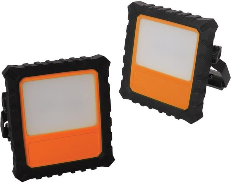 Setpoint - led Akku Baustrahler 2er set zum aufhängen (b 16, h 23, t 6 cm) IP54, 20 Watt