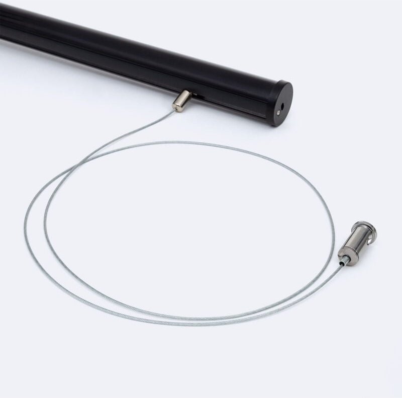 Aluminiumprofil Hängend Rund 2m für LED Streifen bis 16 mm Schwarz 2 m Schwarz transluzent