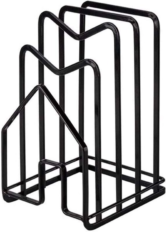 Set di due supporti per taglieri, supporti per coperchi di pentole, supporto metallico per coperchi di pentole (nero)