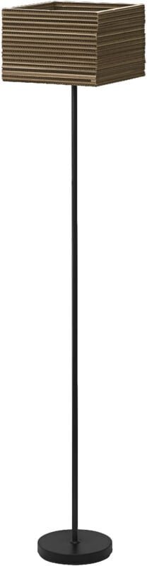 Standleuchte Decor Cardboard Square braun aus Wellpappe, leicht, E27, 1600 mm Höhe, Leuchtenschirm aus recyceltem Materi...