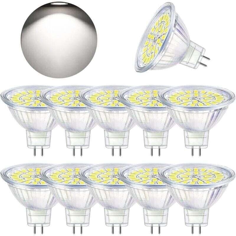 GU5.3 LED-Lampe, Kaltweiß 6000 K, MR16 LED, 12 V, 5 W, entspricht 50 W Halogen, nicht dimmbare LED-Strahler, 10er-Pack