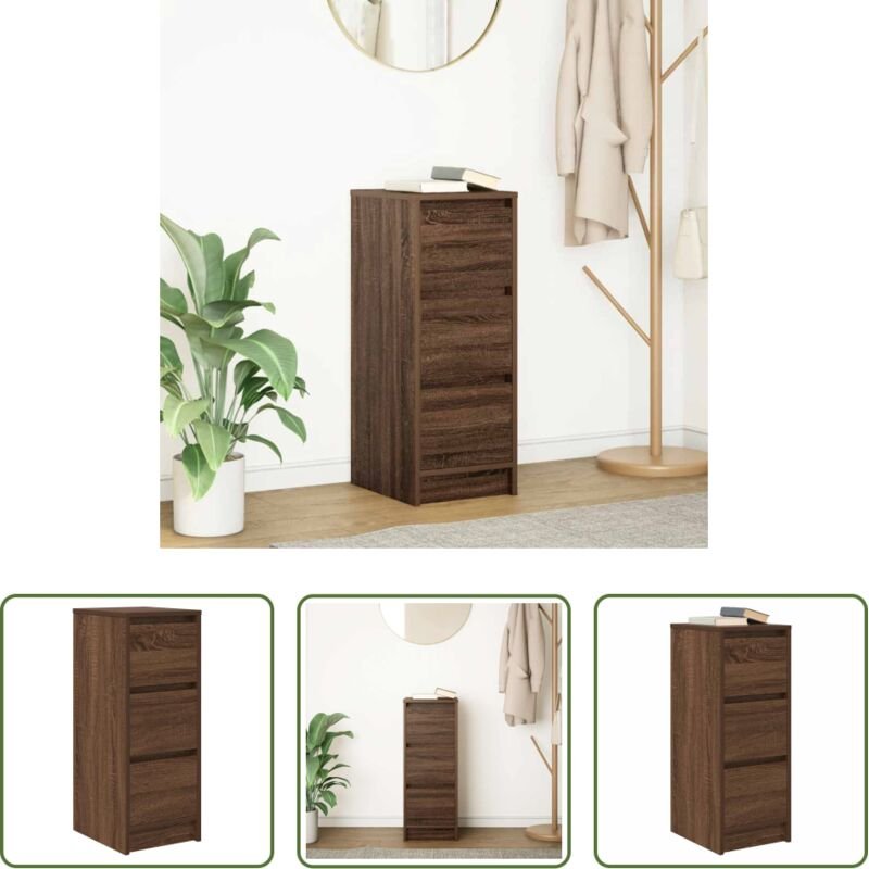 vidaXL Holzwerkstoff - Sideboard Braun Eichen-Optik 29,5x34x76 cm Holzwerkstoff