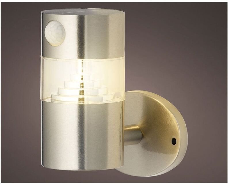 EDM - Wandleuchte solar Edelstahl 15-150lm warmes Licht ø12x16cm lumineo