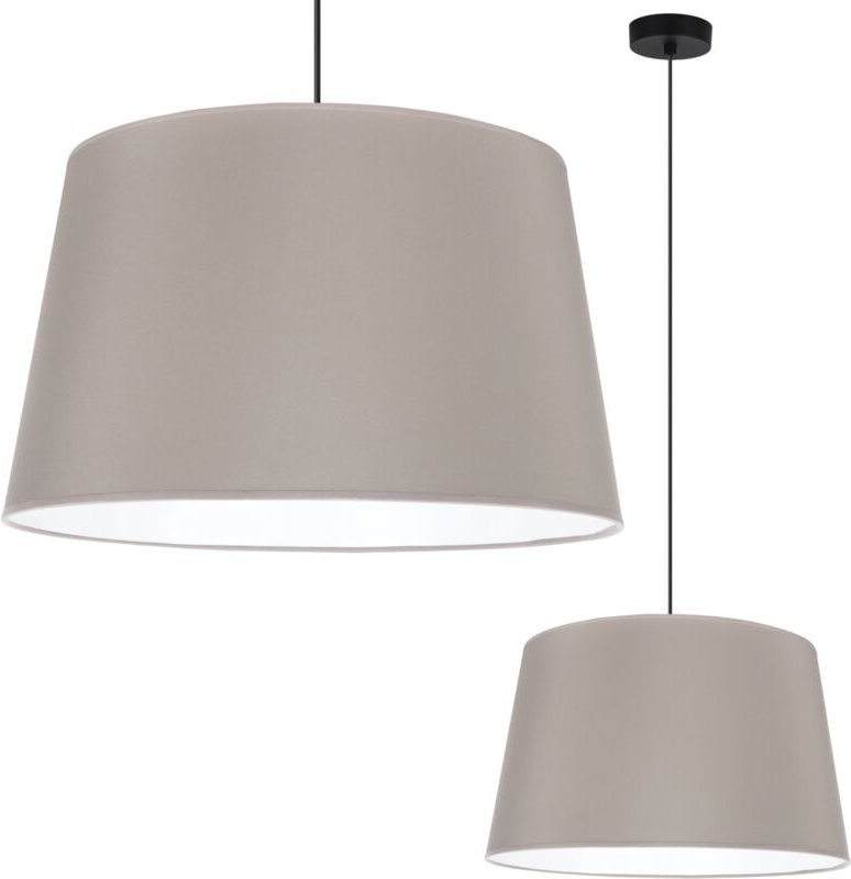 Gaja Cone Hängelampe Schwarz 1 Flacher Olivenschirm 44cm