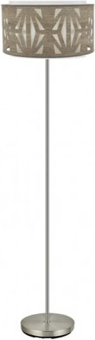 Fabrilamp - Stehleuchte mit grauem Lampenschirm Modell Katerina in Nickel