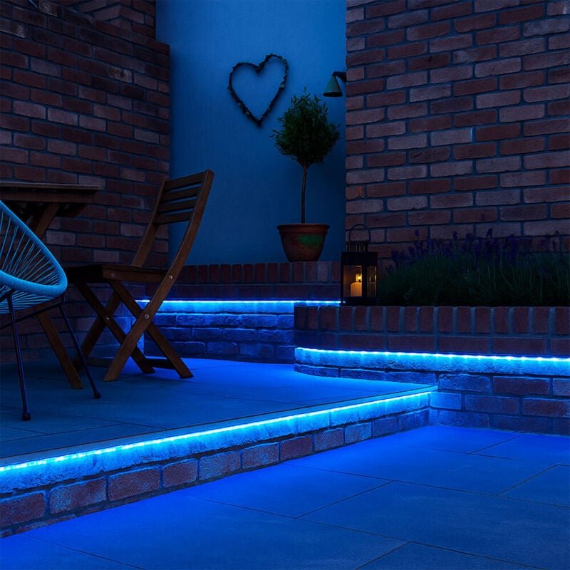 Lichterkette Deko Schlauch Kunststoff transparent 24 blaue LEDs / m