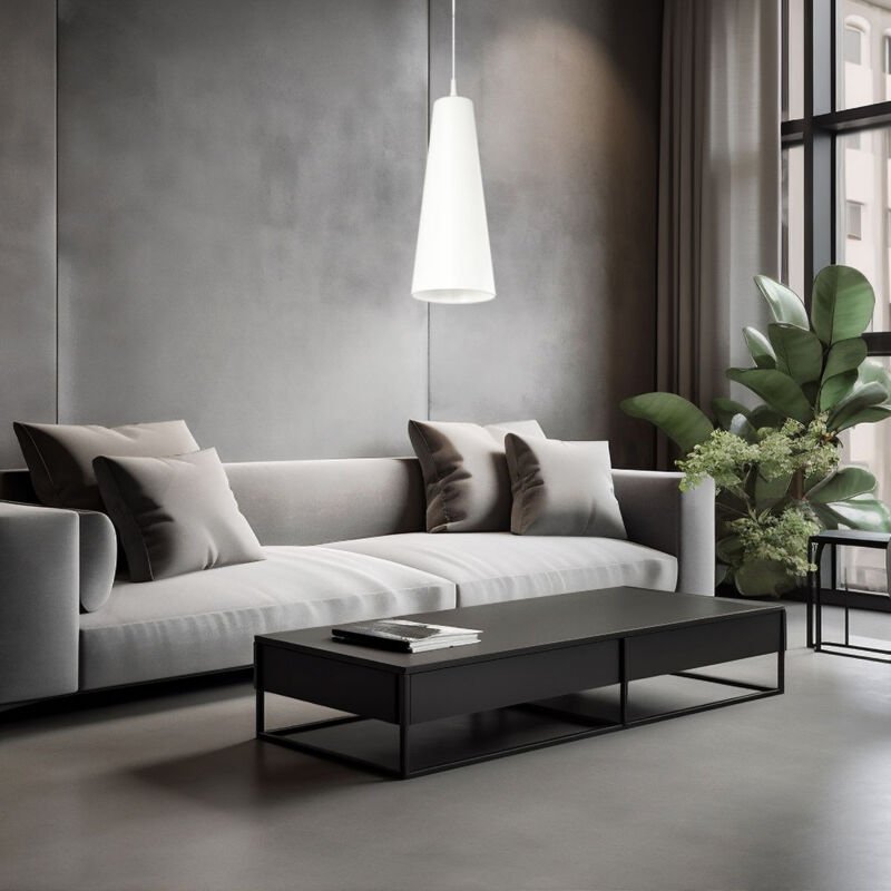 Hänge Lampe Wohn Ess Zimmer Tisch Beleuchtung Textil Decken Pendel Leuchte weiß Spotlight 1117102