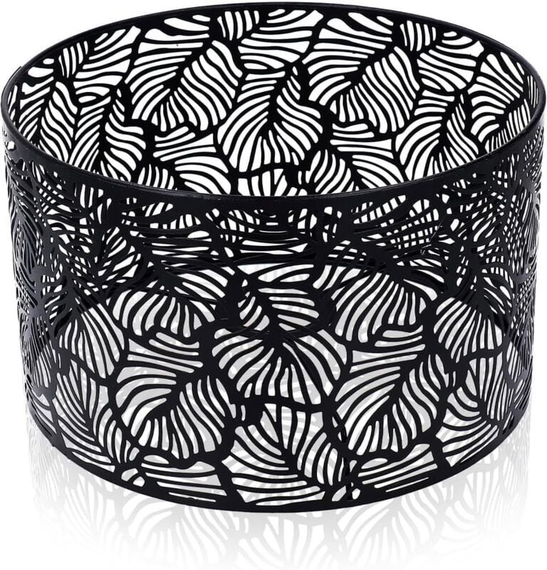 Lampenschirm für E14 E27 Glühbirnen 25x16cm Schwarz Modern Universal Trommel Lampenschirm Wärmeableitung Lampe