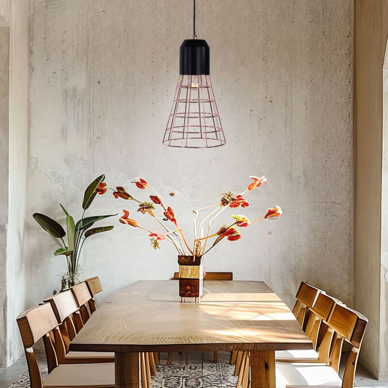 Searchlight - Vintage Käfig Hänge Decken Lampe Ess Zimmer Küchen Pendel Leuchte kupfer