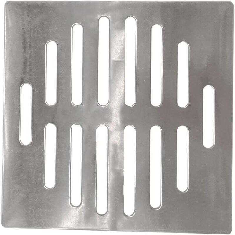 Vtizikl Grille d'évier en acier inoxydable, carrée, 15 cm, 14 trous, argentée