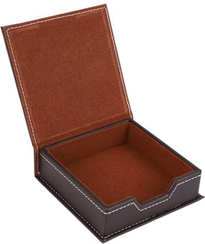 Tlily - PU-Leder-Memobox, Schreibtisch-Zubehör, Organizer, Kartenhalter, Notiz-Aufbewahrung, Büro- und Schulbedarf, b