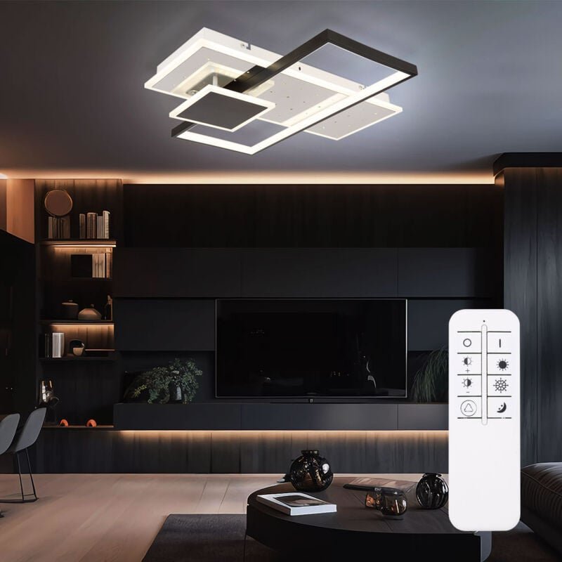 Deckenlampe Wohnzimmerleuchte Deckenleuchte Esszimmerlampe Schlafzimmerleuchte, Metall Aluminium weiß schwarz, dimmbar F...