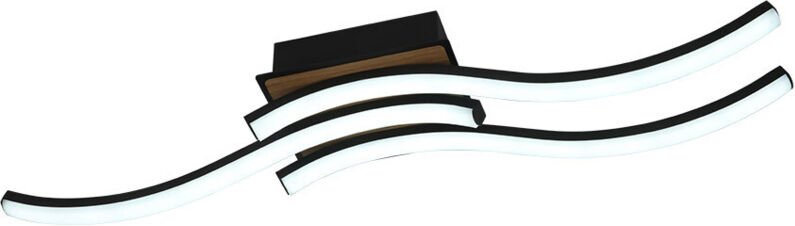 Murray Series 48W 5280lm 3000-6500K 62cm Schwarz/Holz Dimmbare LED-Deckenleuchte