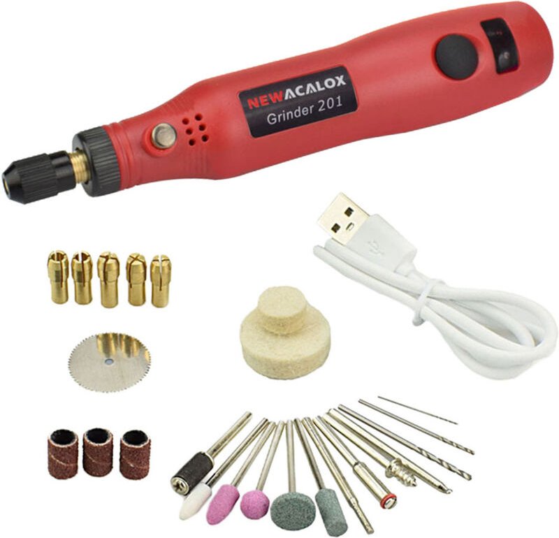 10W Hobby Craft Mini Bohrer Schleifer Drehwerkzeug Set Modellierung Polieren Bohren-Rot