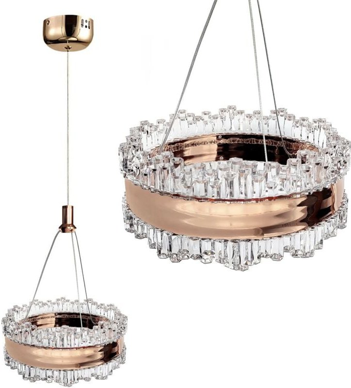 Toolight - led hängeleuchte aus kristall LHJ099-CP 20 gold, rose gold
