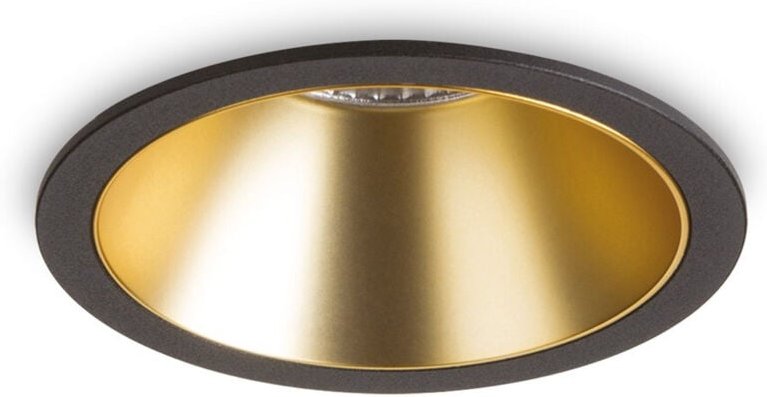 Game 12cm led Einbaustrahler Schwarz Gold 3000K - Ideal Lux