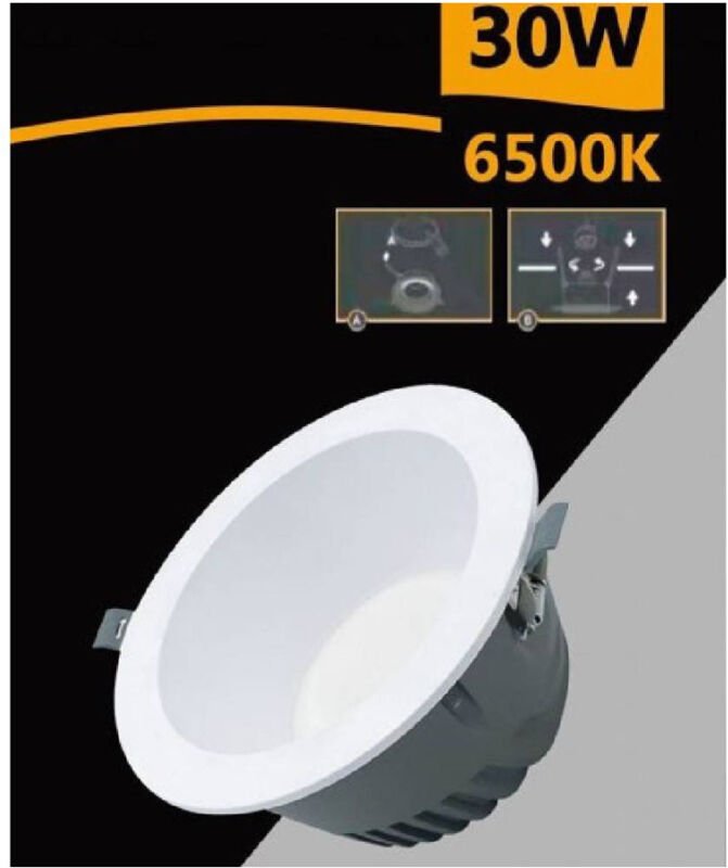 Trade Shop Traesio - Trade Shop - runder smd led-einbaustrahler 30W 3000LUMEN weisses licht 6500K 4000K GL-AG30 -