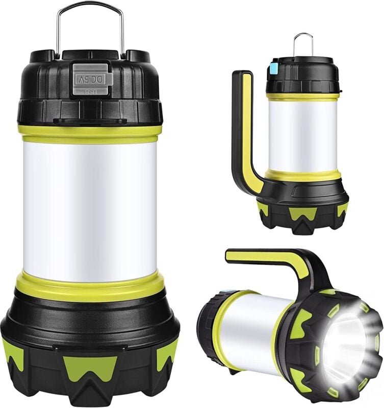 Thumbnail - Aougo - LED-Campinglaterne, 360°-Beleuchtung, 6 Modi, wasserdicht, tragbar, zum Aufhängen für Camping/Notfall/Garage usw...