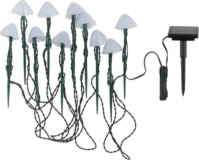 Set Mit 10 Mini Solarpilzen CHAMPY 3.8m