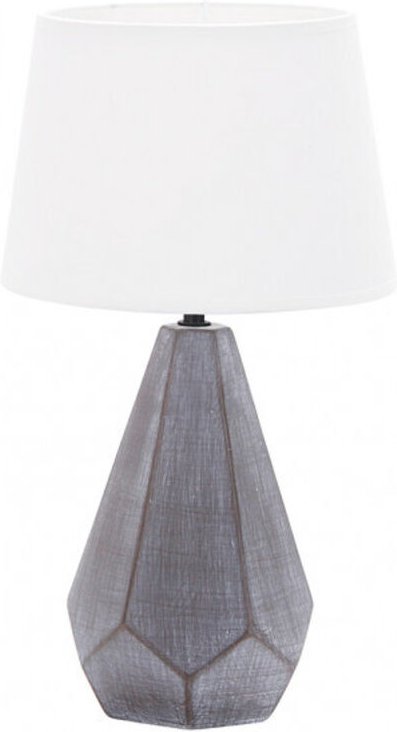 Fabrilamp - ibi keramik tischlampe 1xe27 schwarz lampenschirm weiss 43x24,8x24,8 cm