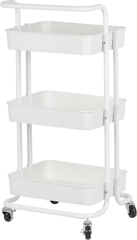 Küchenwagen Servierwagen Rollwagen Küchentrolley 3 Etagen Metall Küche Bad Wagen weiß