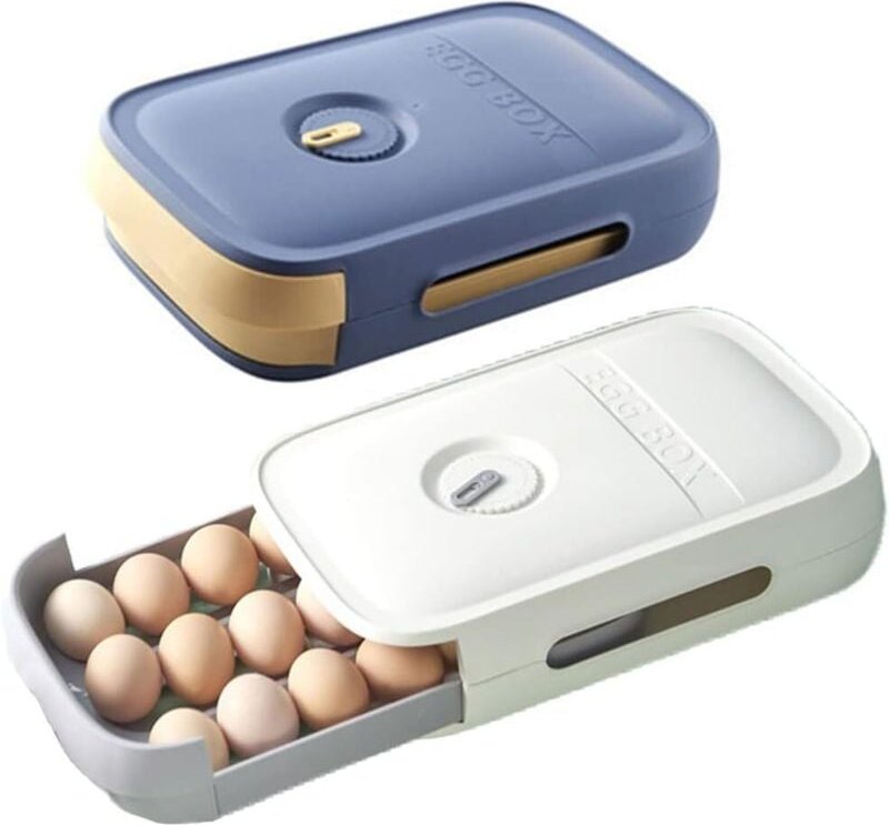 Eierkarton, 2 Stück Eierkarton aus Kunststoff, Eieraufbewahrungsbox für die Küche, Eieraufbewahrungsbox, für 21 Eier, fü...