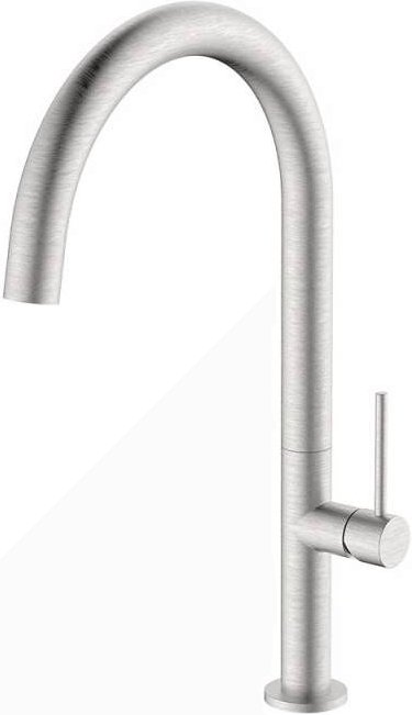 Idro Bric - Spültischmischer mit hohem Auslauf aus gebürstetem Stahl mit Wassersparfunktion – Detroit-Serie