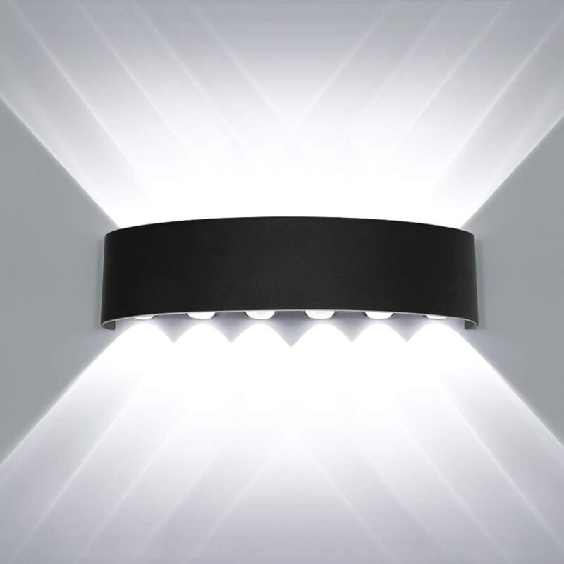 Wandleuchte Modern Innen 60CM, 12W LED Wandlampe Up Down Wandbeleuchtung für Schlafzimmer Wohnzimmer Flur Treppen, Schwa...