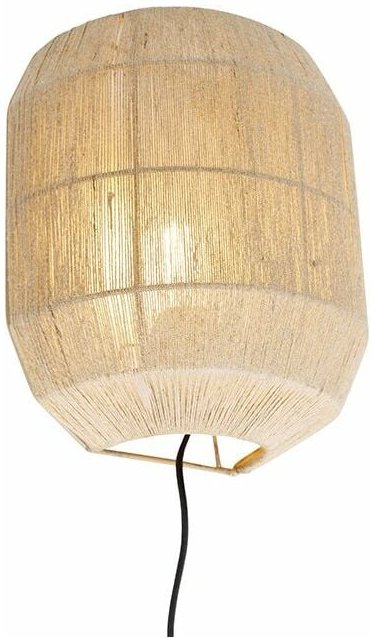 Orientalische Wandleuchte schwarz mit Seil - Riki