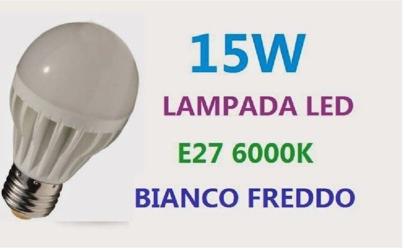 Trade Shop Traesio - Trade Shop - E27 15W 1200LM 6000K Kaltweiß LED-Kerzenlampe (85-265V) -