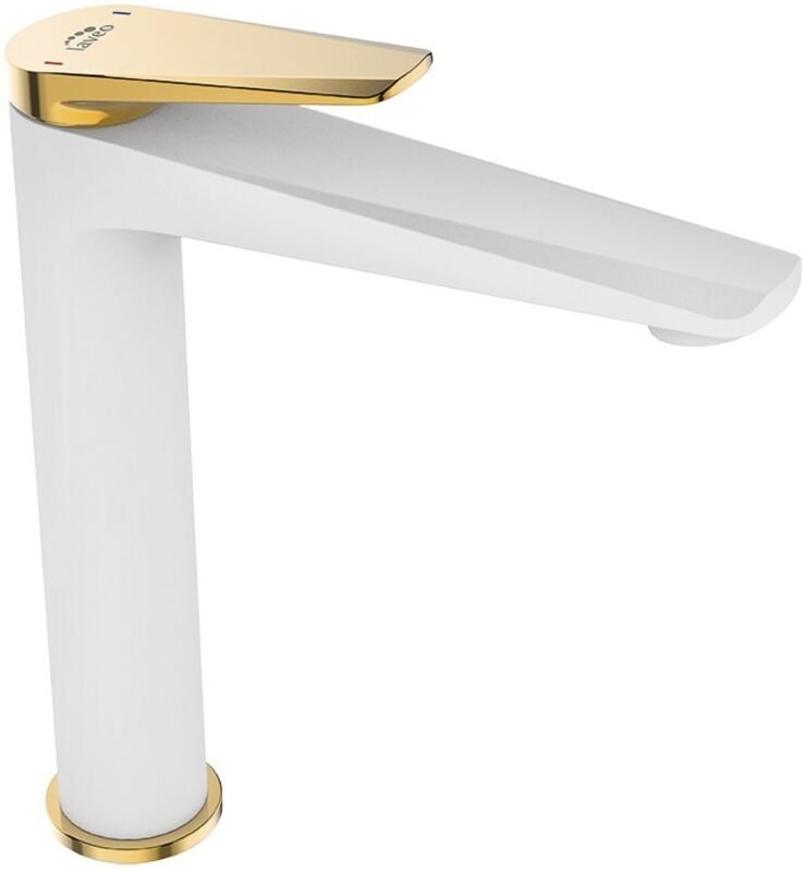 Weißgoldene Aufsatzwaschbeckenarmatur