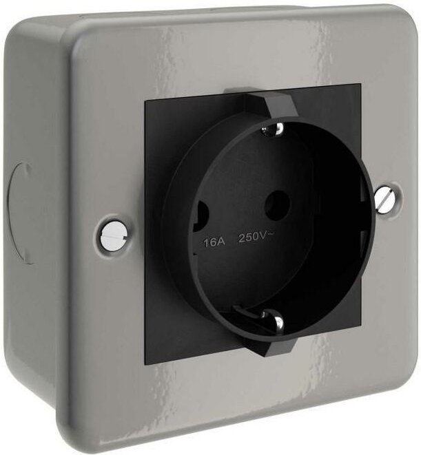 Creative Cables - Creative-cables italia wanddose mit schuko-steckdose - metall ctbox-ger