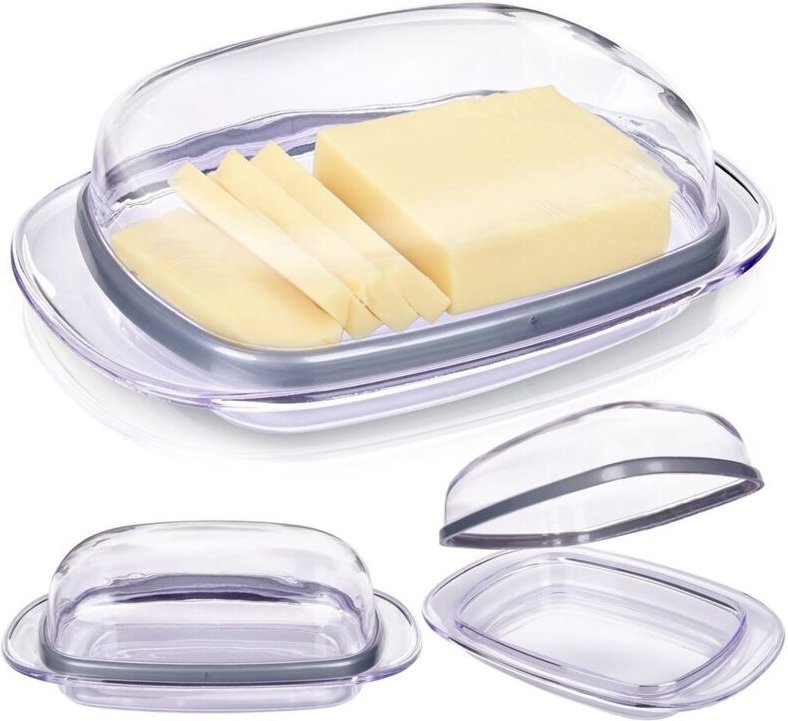 Northix - Transparent butter container in plastic for storage and serving