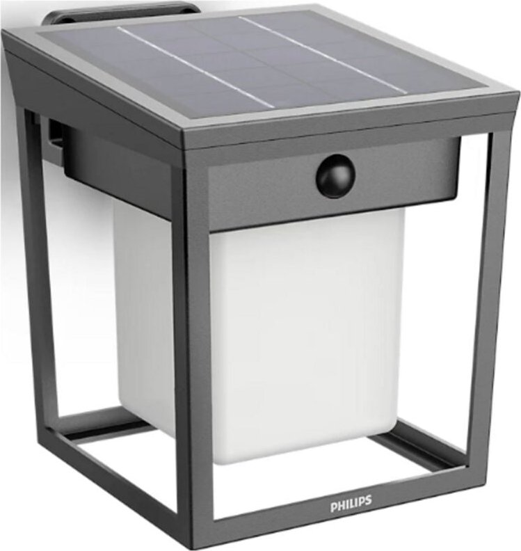 Philips LED Blaise 929004631501 Solar-Außenwandleuchte 1.5 W Warmweiß Anthrazit