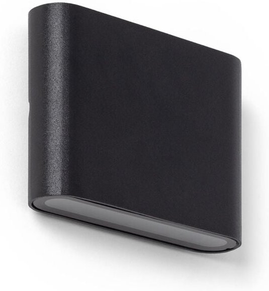 LED-Wandleuchte Aussen 6W Aluminium Quadratisch Doppelseitige Beleuchtung Luming Schwarz 2700K Warmweiß