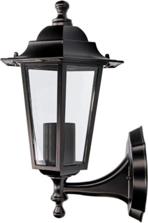 Wandlaterne Aluminium und Glas schwarz 34x17x11cm 1xe27 EDM mod. zurich ip44 Glühbirne nicht enthalten