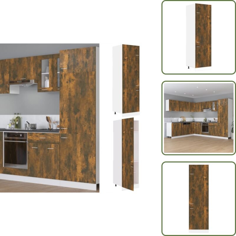 Kühlumbauschrank Räuchereiche 60x57x207 cm Holzwerkstoff - Küchenmöbel - Holzschrank - Küchenschrank - Aufbewahrung - Sp...