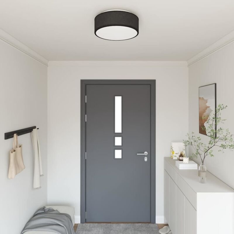 Deckenleuchten Einbaumontage Schwarz Ø 38 cm Stoff E27 vidaXL463009