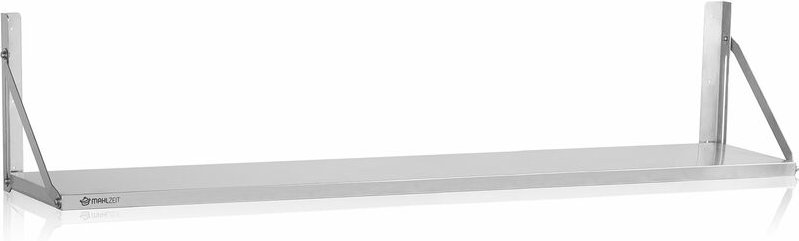 Mahlzeit Edelstahl Wandregal, 150 x 30 cm, Silber, Klappbares Hängeregal, Küchenregal, Wandboard
