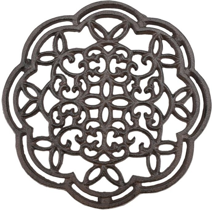 Tlily - Runde Guss Untersetzer WäRme Isolierung Rutschfeste Topf Lappen Vintage Muster für KüChe Esstisch