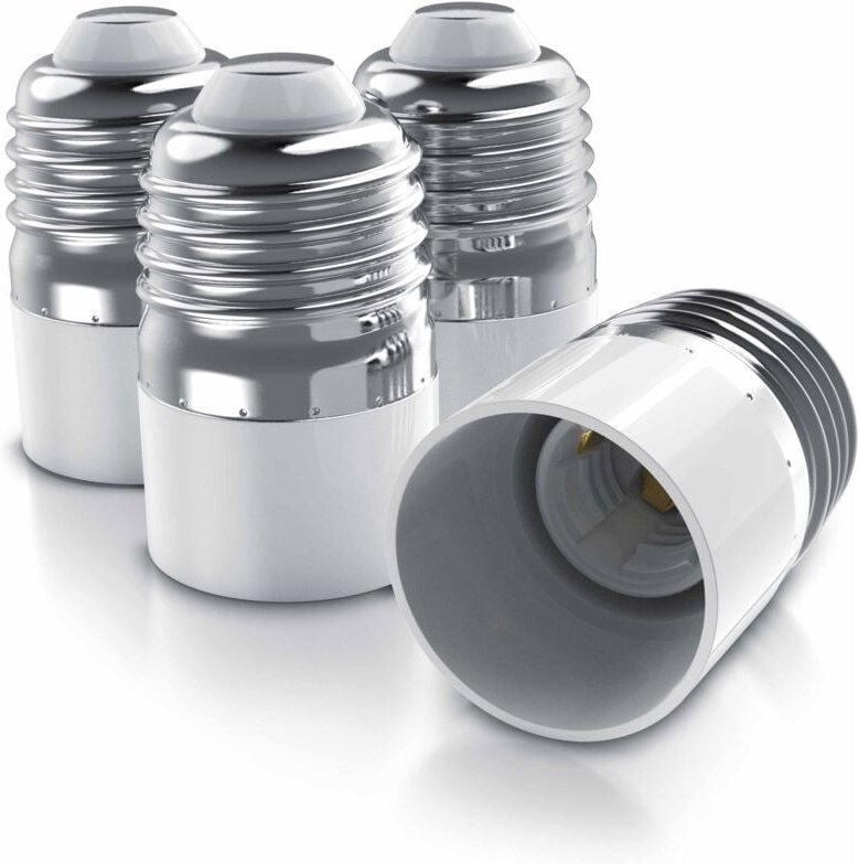 Thumbnail - Bearware - 4x Lampensockel Adapter - E27 Fassung auf E14 Sockel Konverter - Lampenadapter E27 auf E14 - Lampenfassung