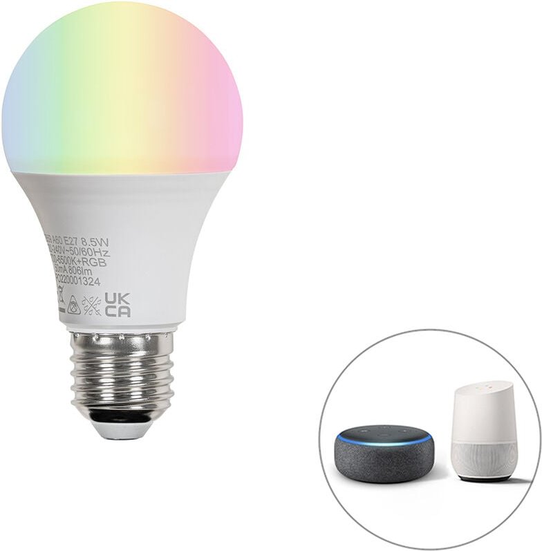 Smarte E27 LED-Lampe A60 matt rgbw 8,5W 806 lm 2700K