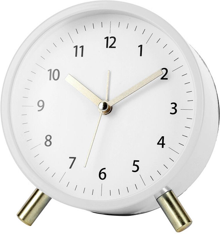 Jalleria - Analoger Wecker, superleise, kein Ticken, mit Nachtlicht, batteriebetrieben, modischer runder Metallwecker fü...